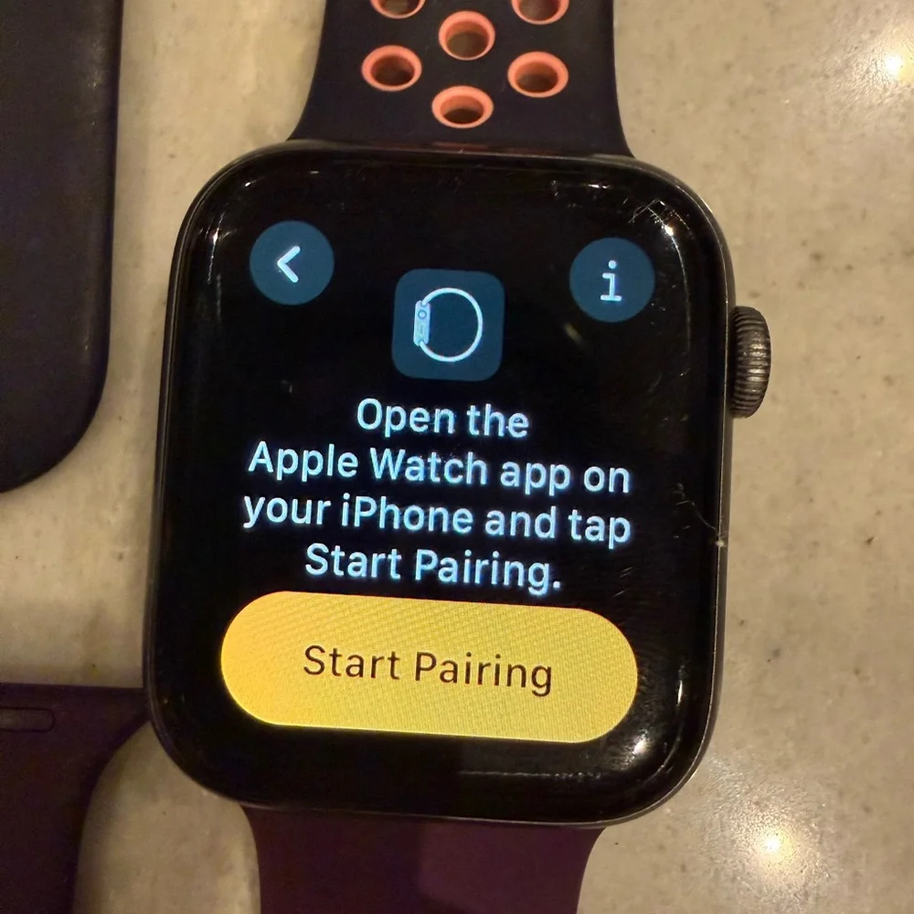Apple Smartwatch with 2 straps. Size 44; series 4